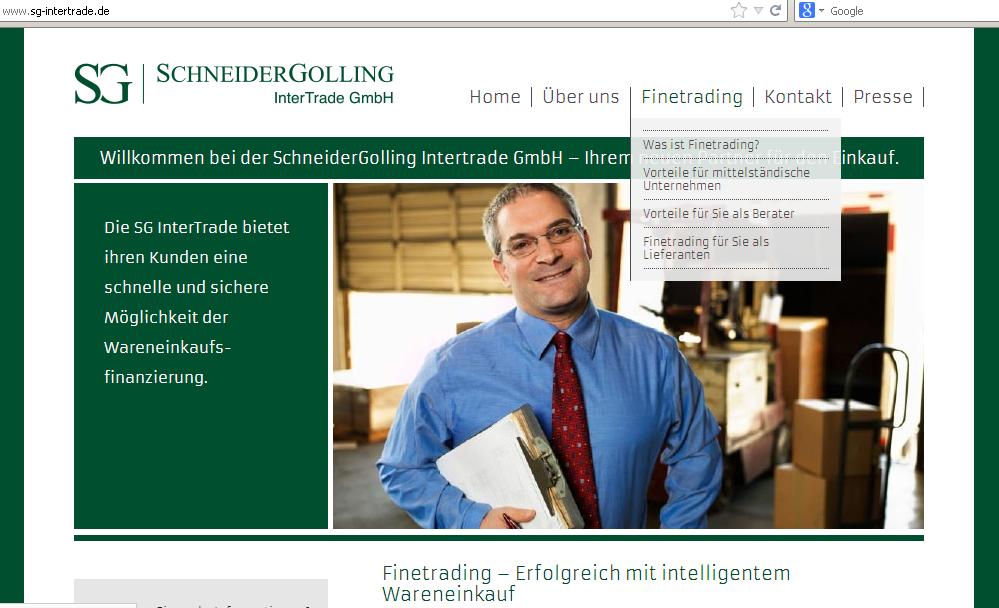 Deutsche-Politik-News.de | Auf der Homepage von SG InterTrade knnen sich Unternehmen ber Finetrading informieren. 
